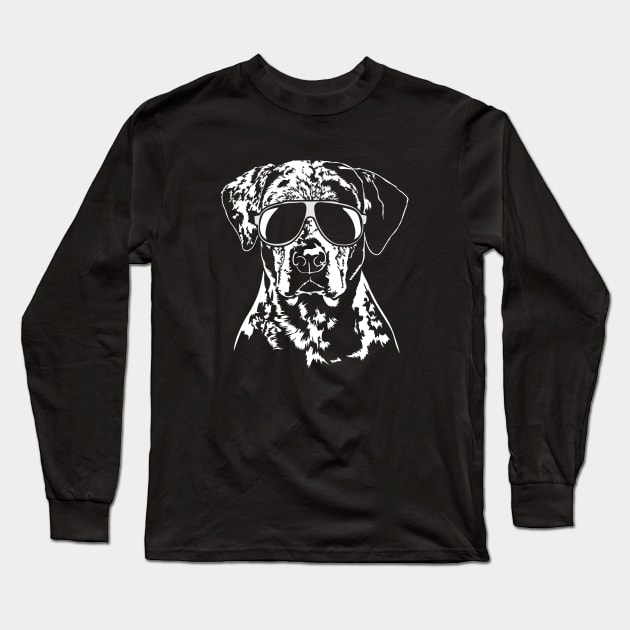 Funny Catahoula Leopard Dog with sunglasses Long Sleeve T-Shirt by wilsigns